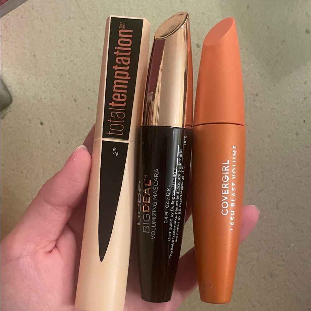 CoverGirl Lash Blast, Bebe BIGDEAL, Maybelline total temptation Mascara